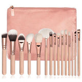 15pcs Pink Makeup Brushes